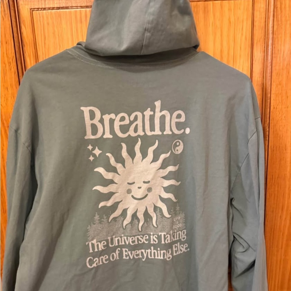 Life is Good Hooded Crop Shirt - Large